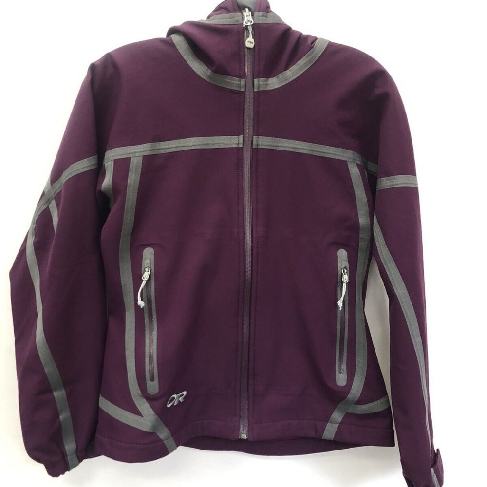 OR Outdoor Research Women's Jacket Hood Purple RN 97085 CA 32350 XS EUC
